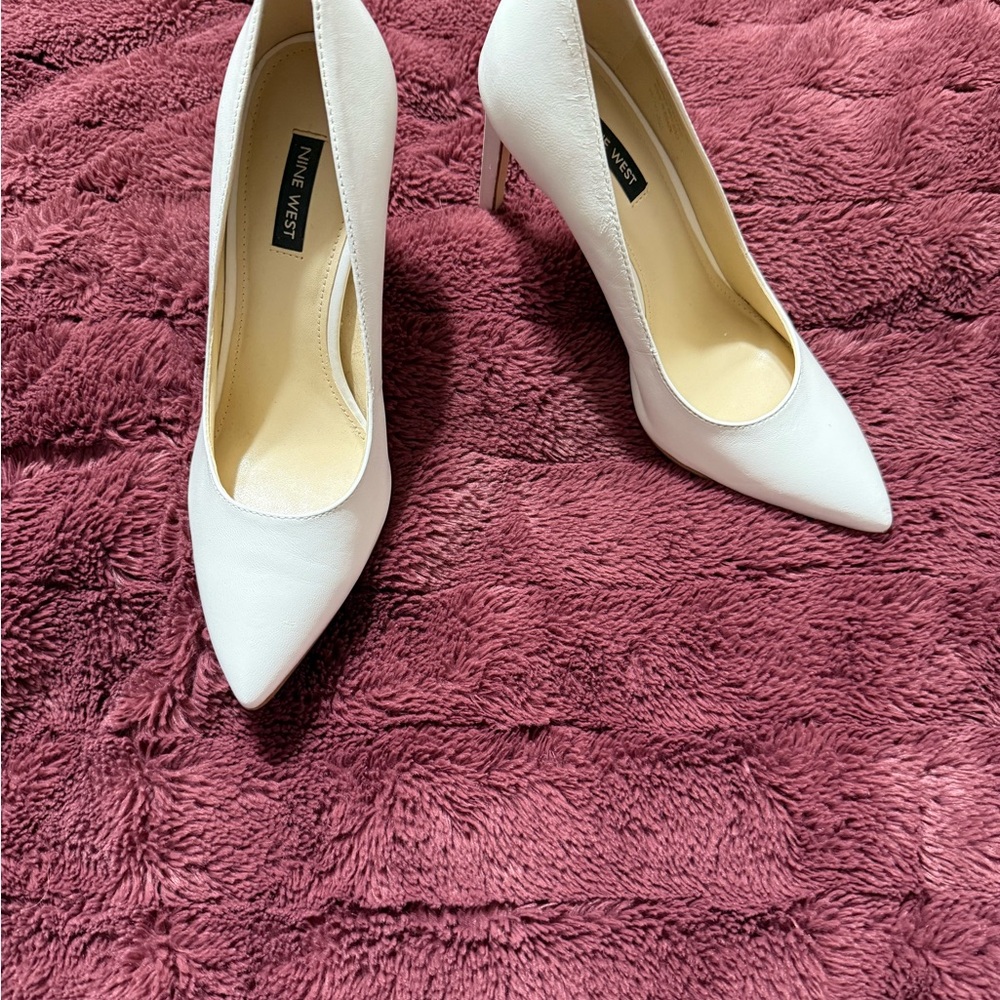 Nine West Classic White Heels